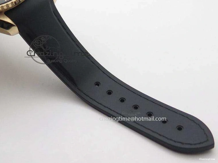 0301 Planet Ocean Professional Rose Gold Liquid Metal V6F 42mm On Black Rubber Strap A Vibrant 8266